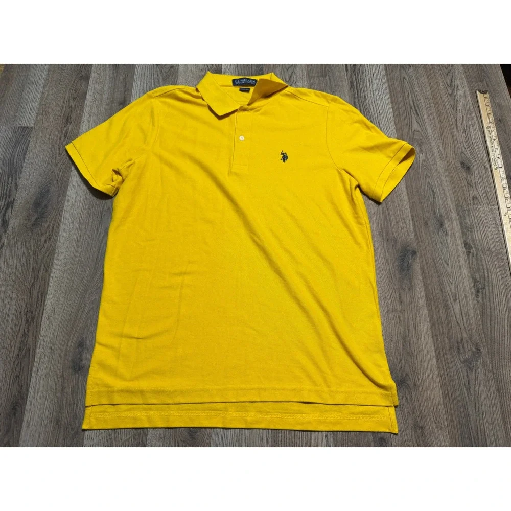 U.S. Polo Assn. Shirts Mens Medium Yellow Polo Shirt Short Sleeve Casual